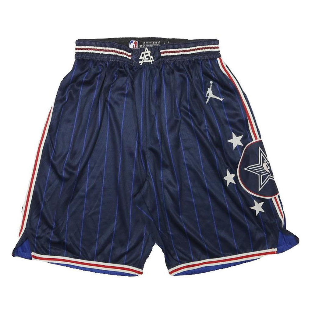 NBA Mens Shorts Navy Blue Striped Sports Basketball S W24 Casual Athletic
