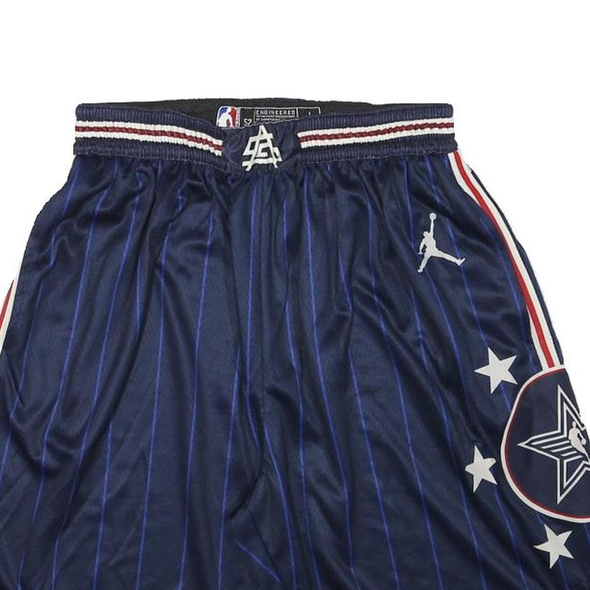 NBA Mens Shorts Navy Blue Striped Sports Basketball S W24 Casual Athletic