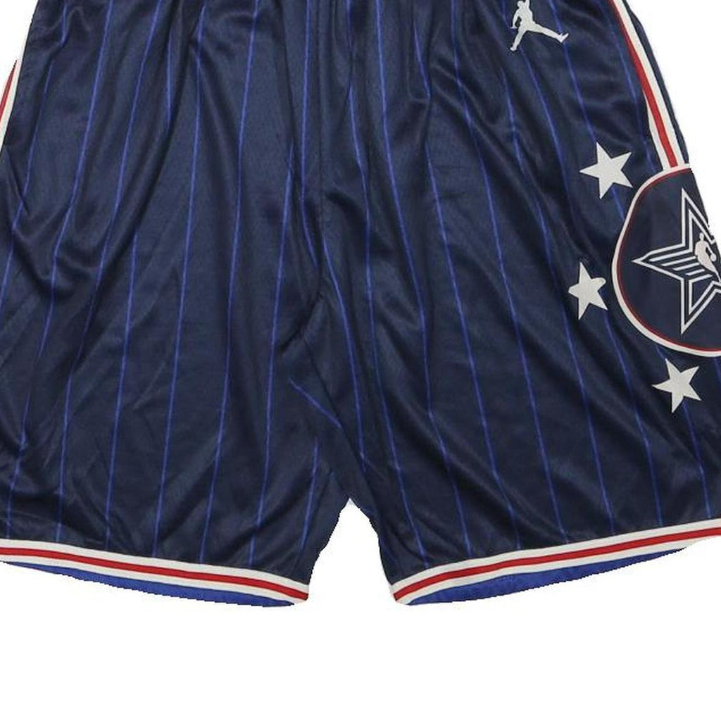 NBA Mens Shorts Navy Blue Striped Sports Basketball S W24 Casual Athletic