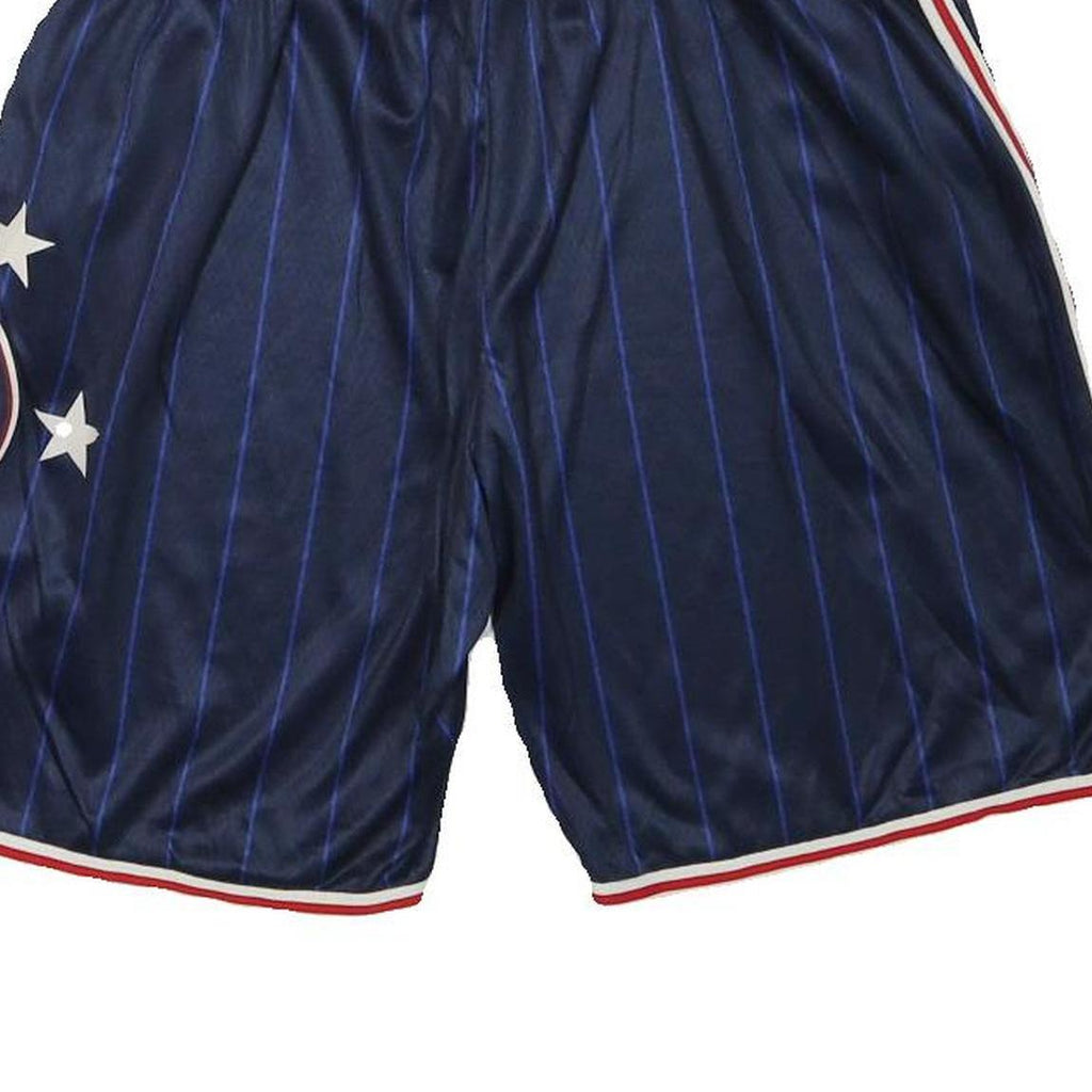 NBA Mens Shorts Navy Blue Striped Sports Basketball S W24 Casual Athletic