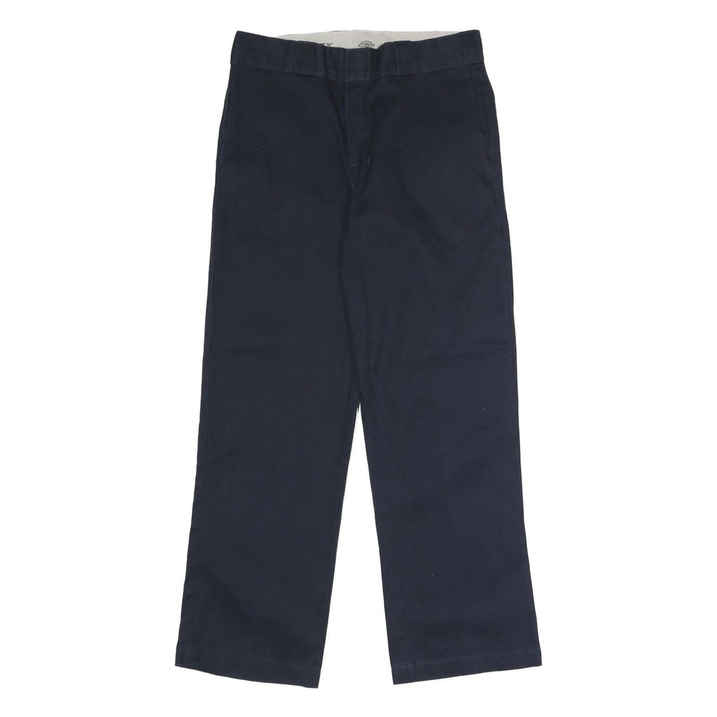 DICKIES Mens Classic Polyester Blend Navy Classic Straight Trousers W32 L30