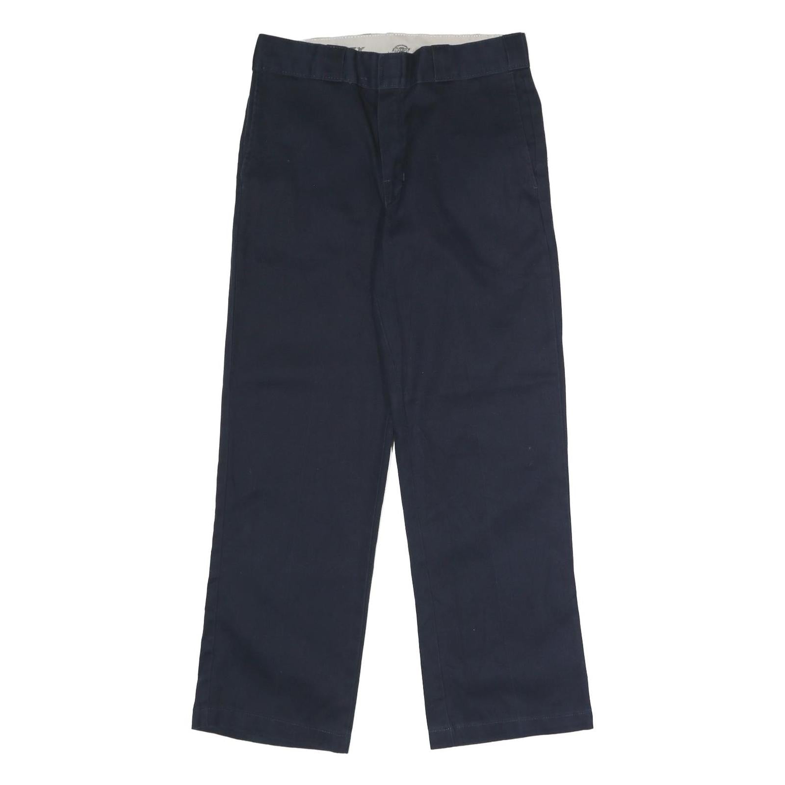 DICKIES Mens Classic Polyester Blend Navy Classic Straight Trousers W32 L30