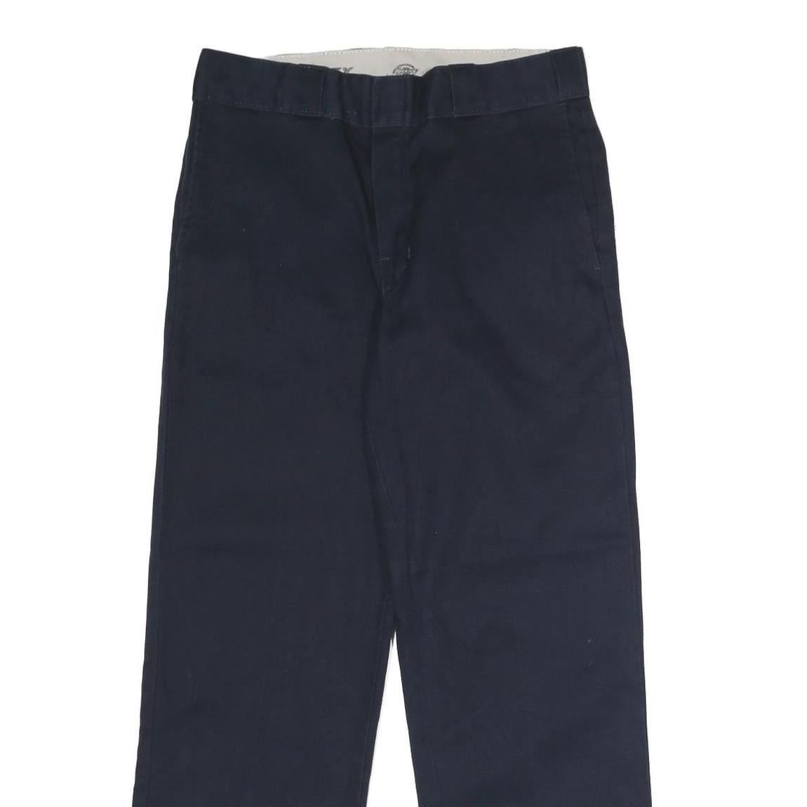 DICKIES Mens Classic Polyester Blend Navy Classic Straight Trousers W32 L30