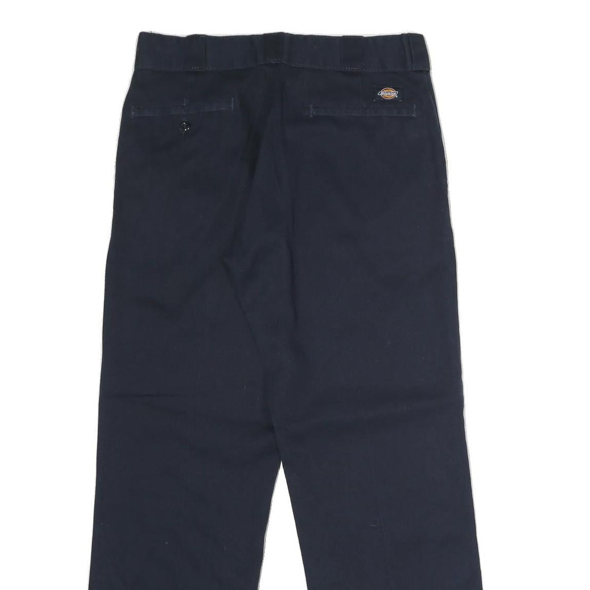 DICKIES Mens Classic Polyester Blend Navy Classic Straight Trousers W32 L30