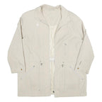 Womens Cream Zip Jacket L Polyester Blend Plain Lightweight Casual Outerwear