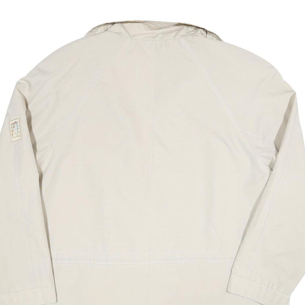 Womens Cream Zip Jacket L Polyester Blend Plain Lightweight Casual Outerwear