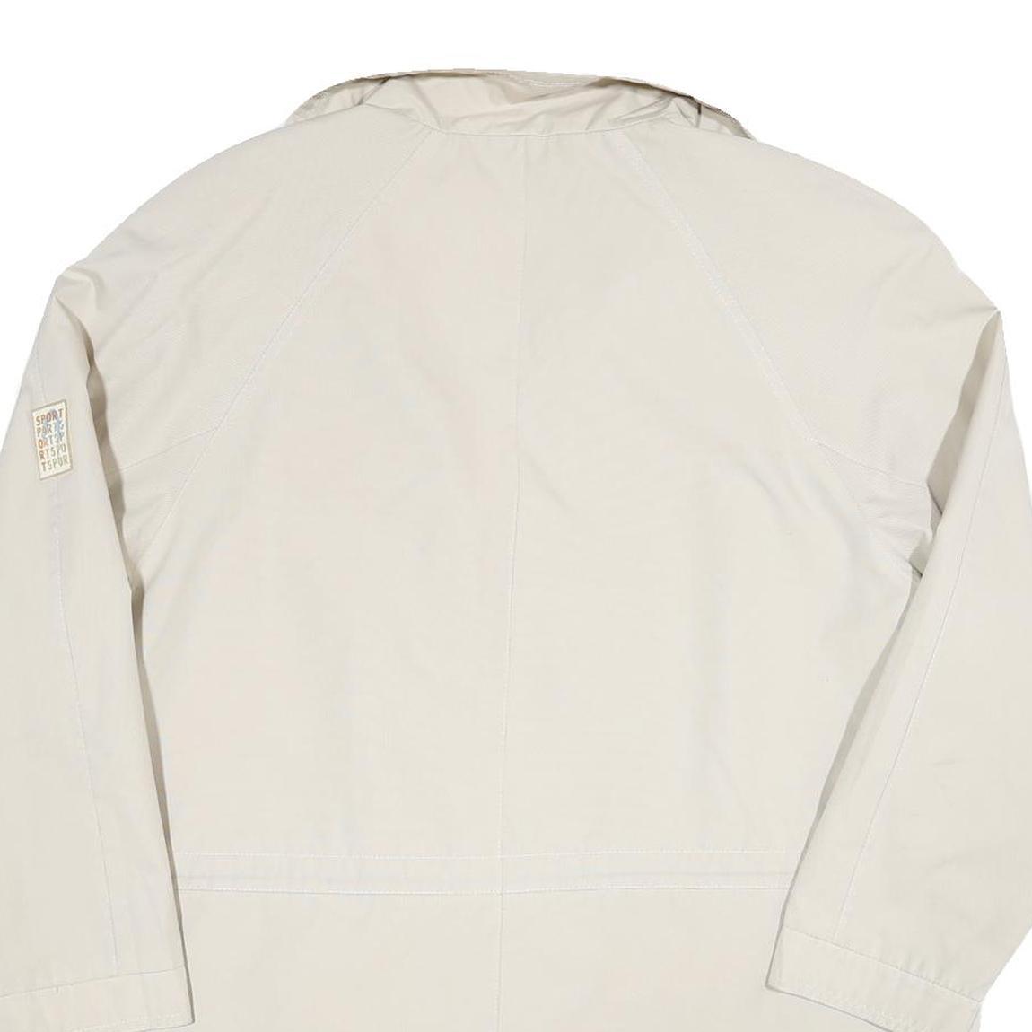 Womens Cream Zip Jacket L Polyester Blend Plain Lightweight Casual Outerwear