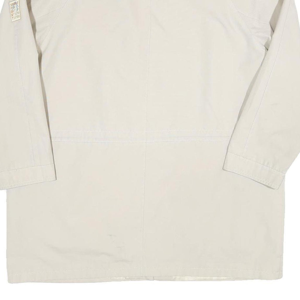 Womens Cream Zip Jacket L Polyester Blend Plain Lightweight Casual Outerwear