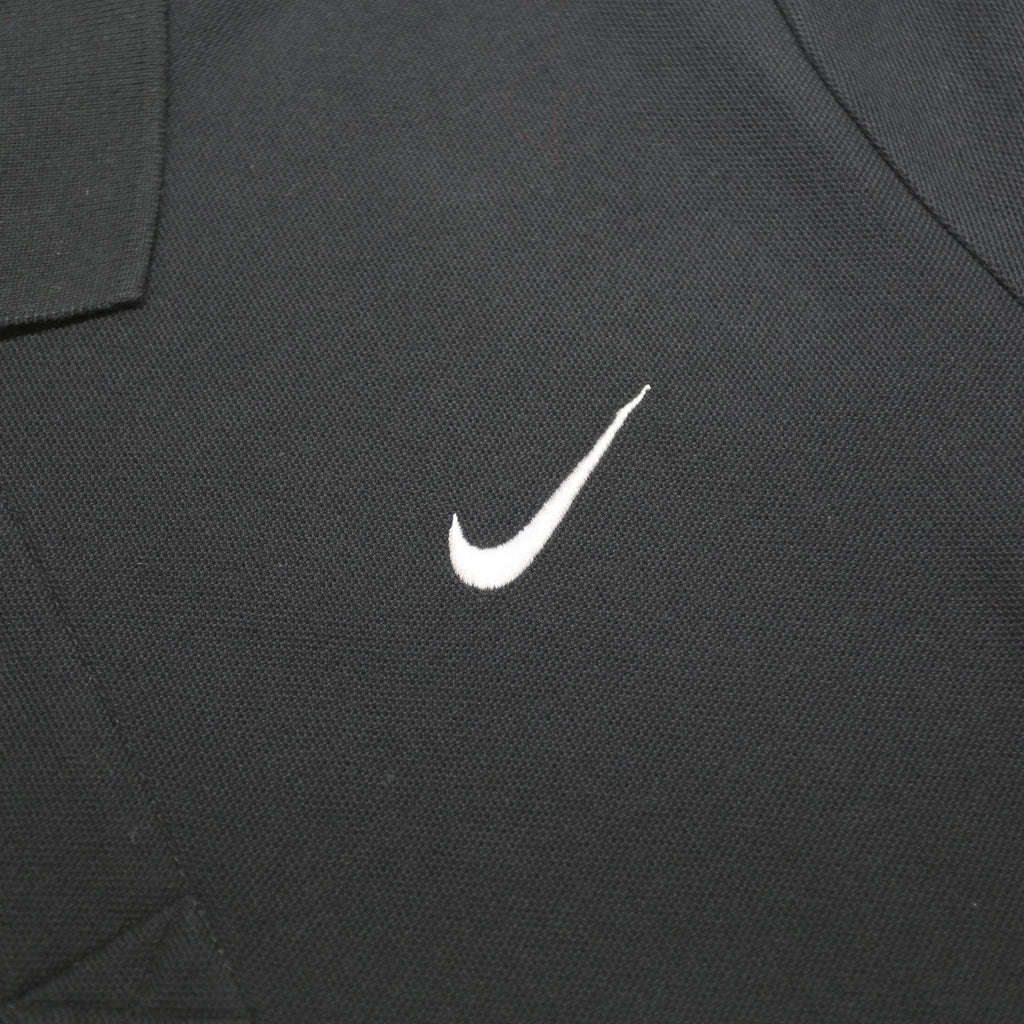 NIKE Mens Black Short Sleeve Plain Polo Shirt L Cotton Classic Casual Sport