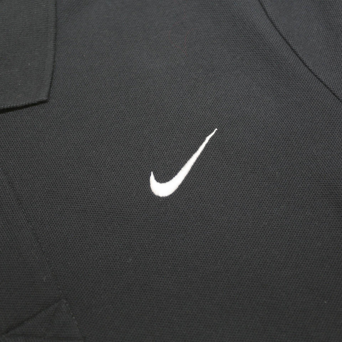 NIKE Mens Black Short Sleeve Plain Polo Shirt L Cotton Classic Casual Sport