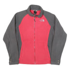 THE NORTH FACE Womens Red & Grey Classic Jacket M Polyester Blend Fleece Zip