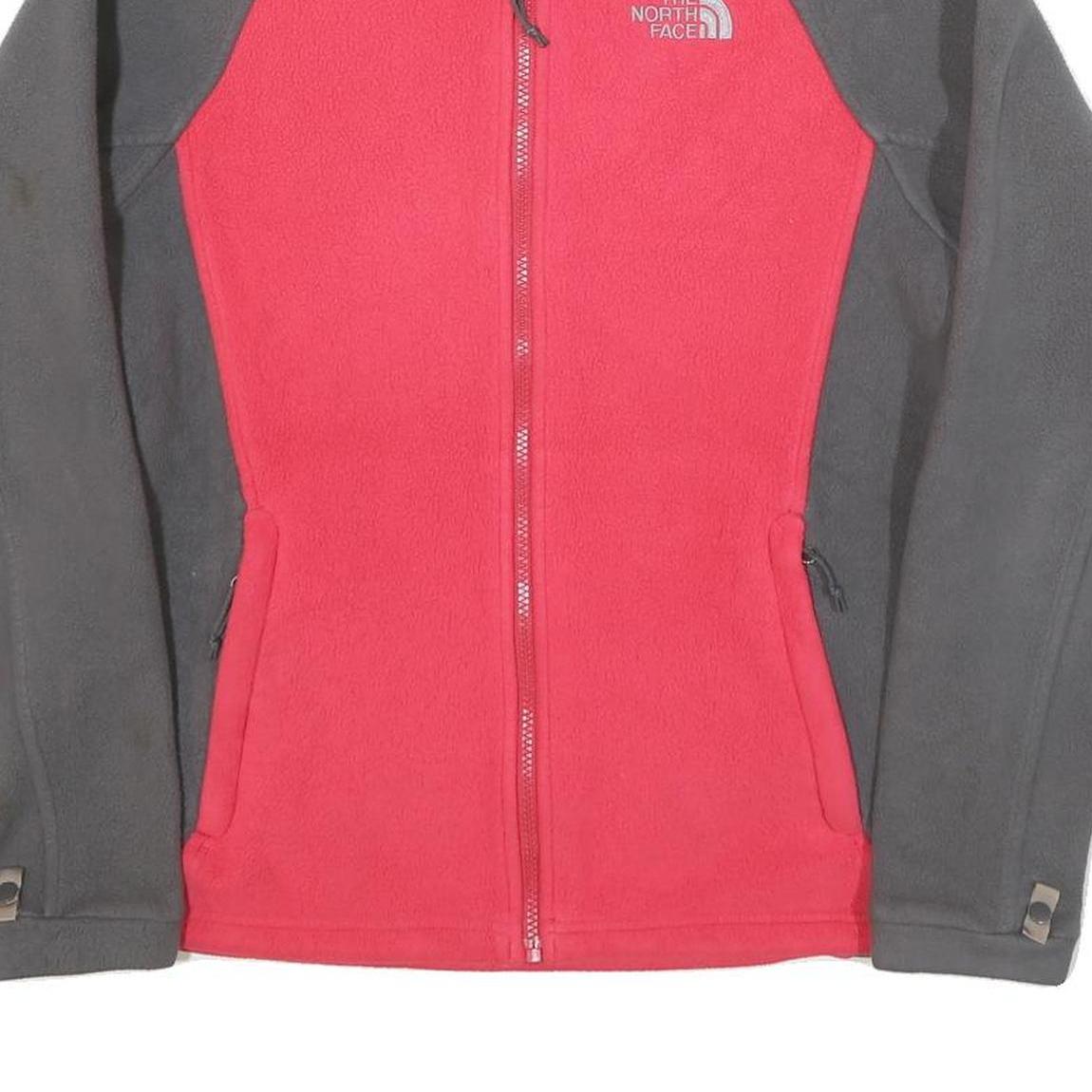 THE NORTH FACE Womens Red & Grey Classic Jacket M Polyester Blend Fleece Zip