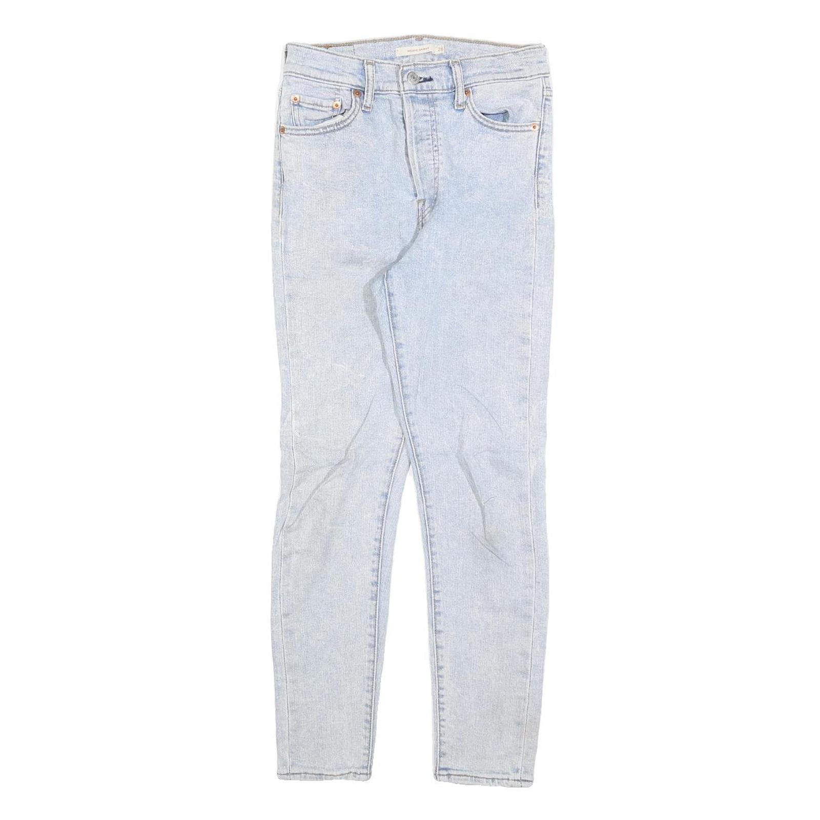 LEVI'S Womens Slim Light Blue Denim Jeans W26 L26 Classic Button Closure