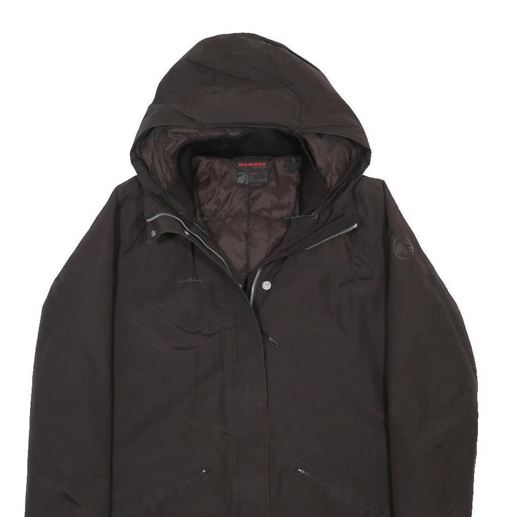 MAMMUT Womens Black Outdoor Jacket S Polyamide Blend Plain Warm Hooded Zip