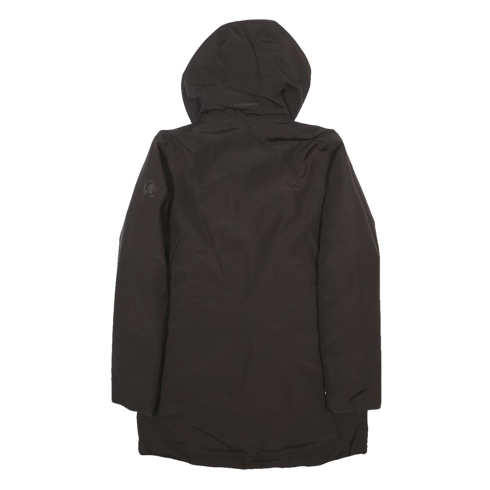 MAMMUT Womens Black Outdoor Jacket S Polyamide Blend Plain Warm Hooded Zip