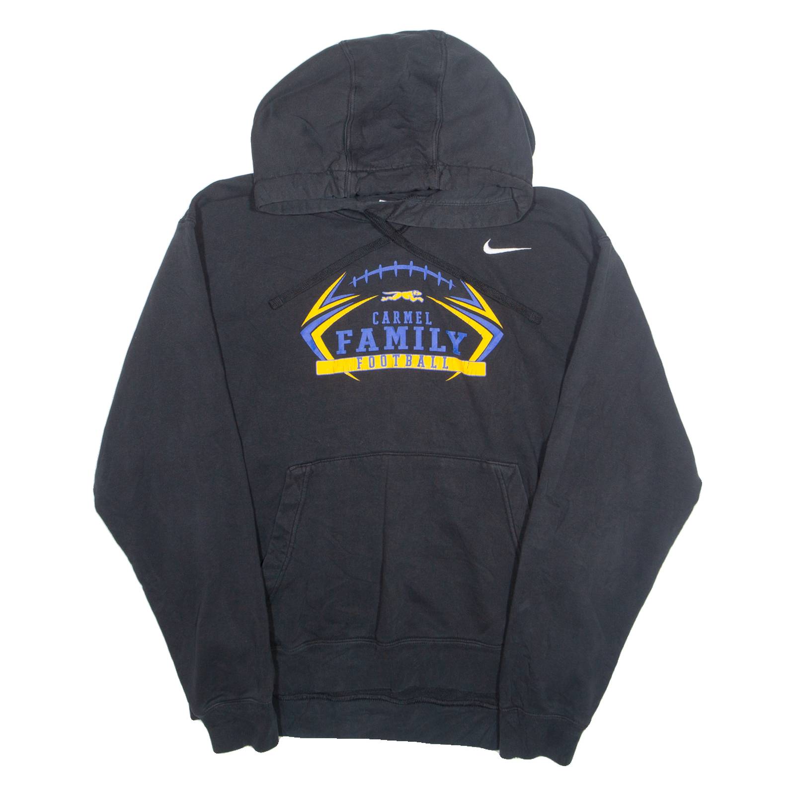 NIKE Carmel Family Football Mens Black Hoodie USA L