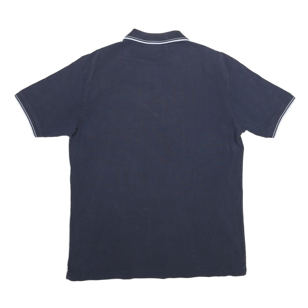 KAPPA Mens Navy Blue Short Sleeve Plain Polo Shirt L Casual Cotton Blend