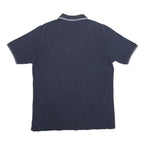 KAPPA Mens Navy Blue Short Sleeve Plain Polo Shirt L Casual Cotton Blend