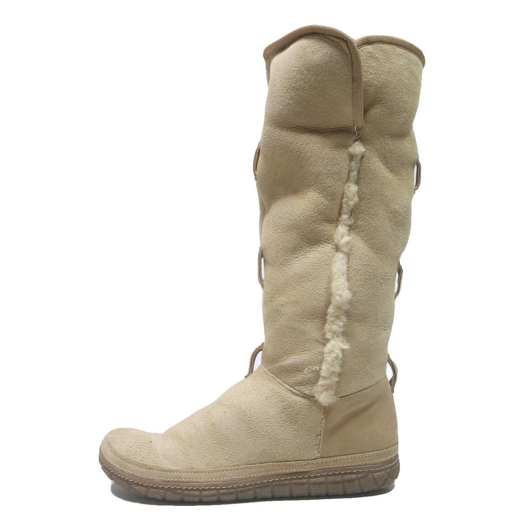 CLARKS Womens Beige Synthetic Tall Boots UK 6 Comfortable Warm Casual