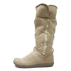 CLARKS Womens Beige Synthetic Tall Boots UK 6 Comfortable Warm Casual