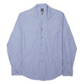 CALVIN KLEIN Mens Blue & White Striped Shirt M Formal Cotton Blend