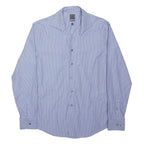 CALVIN KLEIN Mens Blue & White Striped Shirt M Formal Cotton Blend