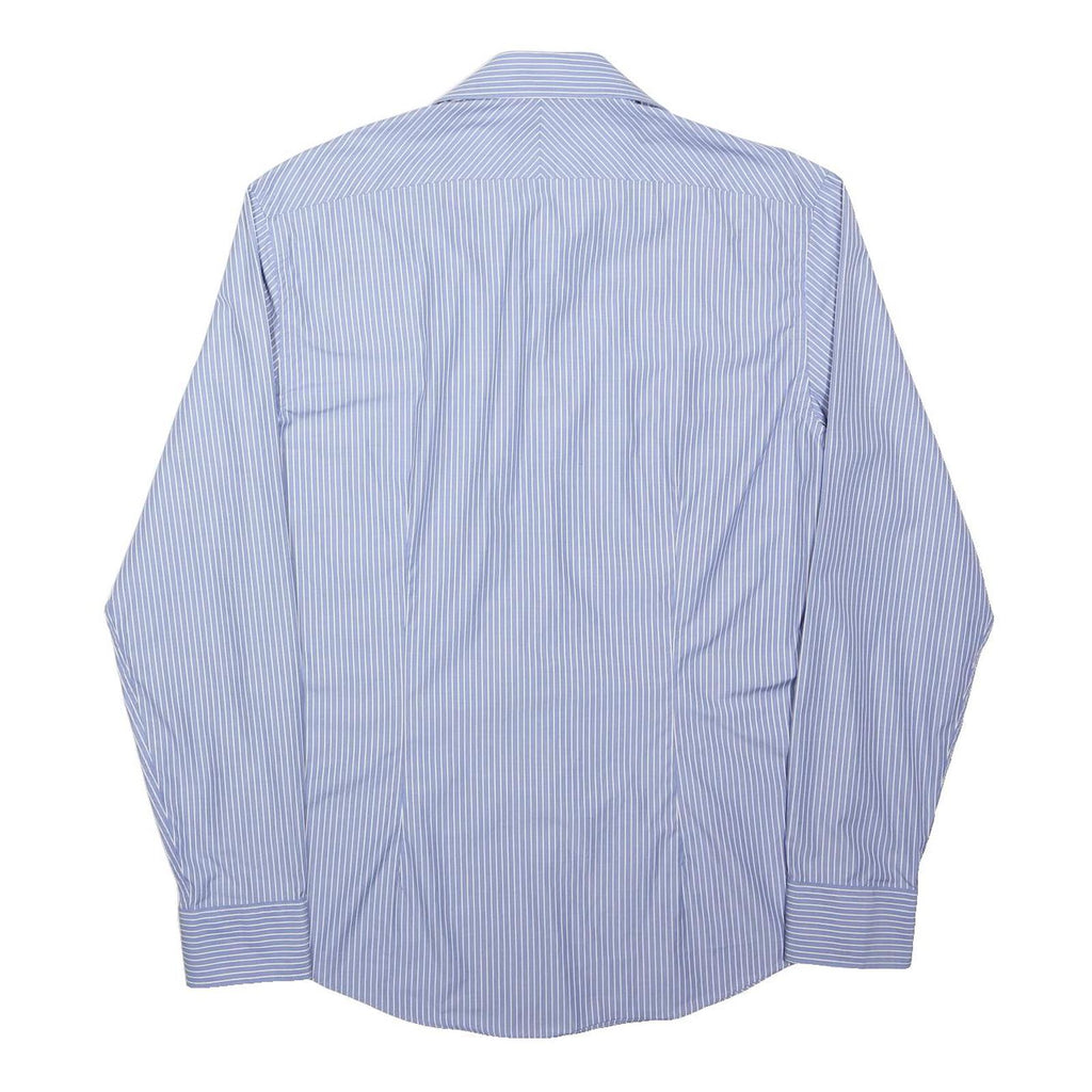 CALVIN KLEIN Mens Blue & White Striped Shirt M Formal Cotton Blend