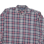RALPH LAUREN Mens Blue White & Red Checked Shirt L Classic Cotton Blend Long