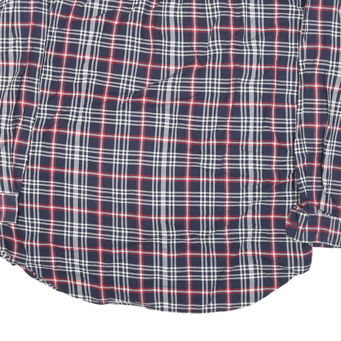 RALPH LAUREN Mens Blue White & Red Checked Shirt L Classic Cotton Blend Long