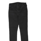 TRUE RELIGION Womens Jeans Black Regular Skinny Denim Raw W27 L28 Distressed Hem