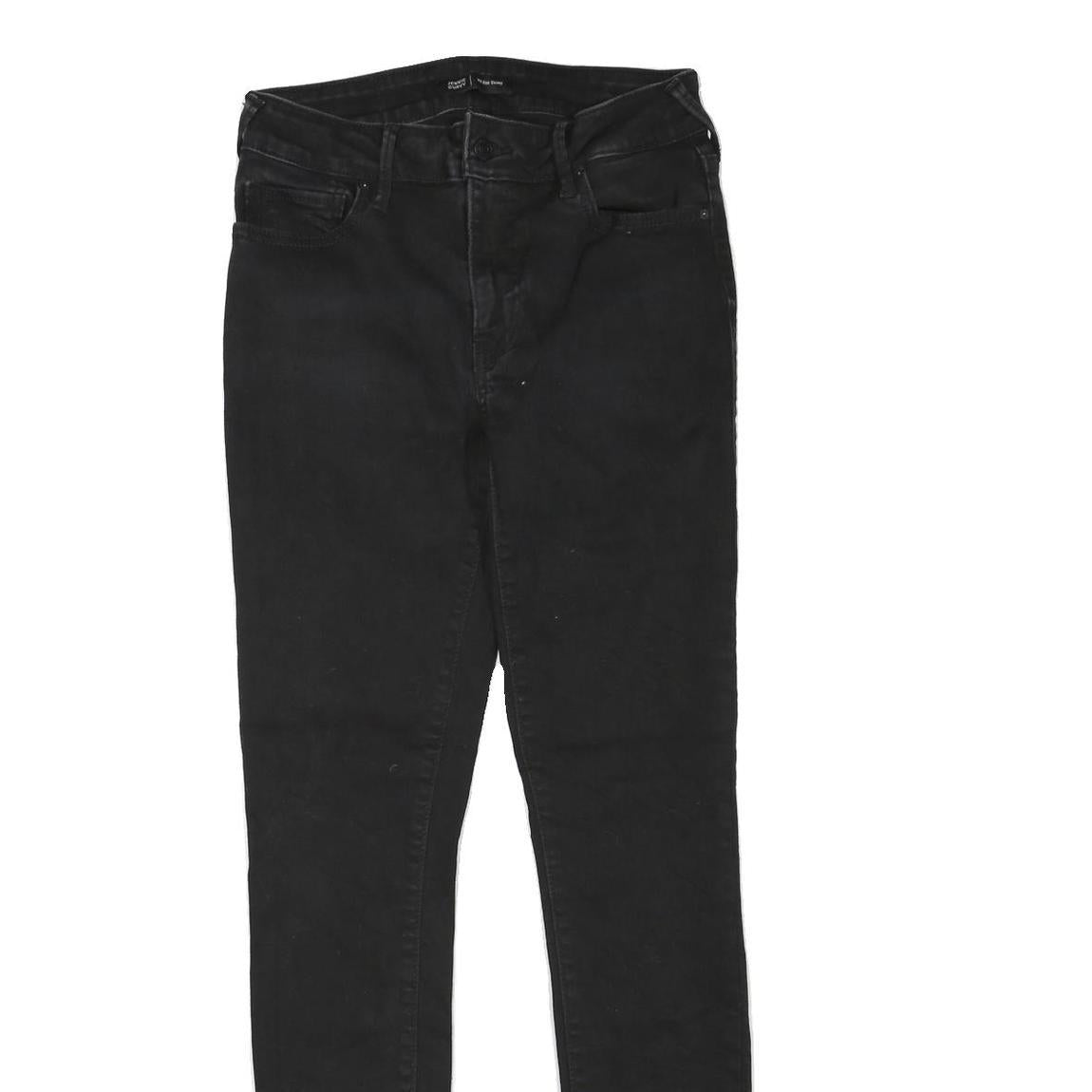 TRUE RELIGION Womens Jeans Black Regular Skinny Denim Raw W27 L28 Distressed Hem