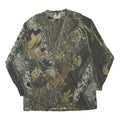 MOSSY OAK Mens Green & Brown Camo Long Sleeve Crew Neck T-Shirt L Cotton Blend