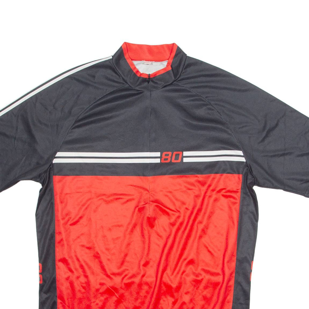 80 Cycling Mens Jersey Red 1/4 Zip XL