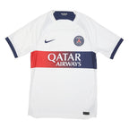 NIKE Mens White Paris Saint-Germain Football Shirt S Short Sleeve Crew Neck