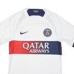 NIKE Mens White Paris Saint-Germain Football Shirt S Short Sleeve Crew Neck