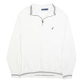 NAUTICA Mens White Pullover Plain Crew Neck Basic Knit Jumper XL Cotton