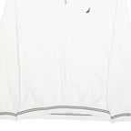 NAUTICA Mens White Pullover Plain Crew Neck Basic Knit Jumper XL Cotton