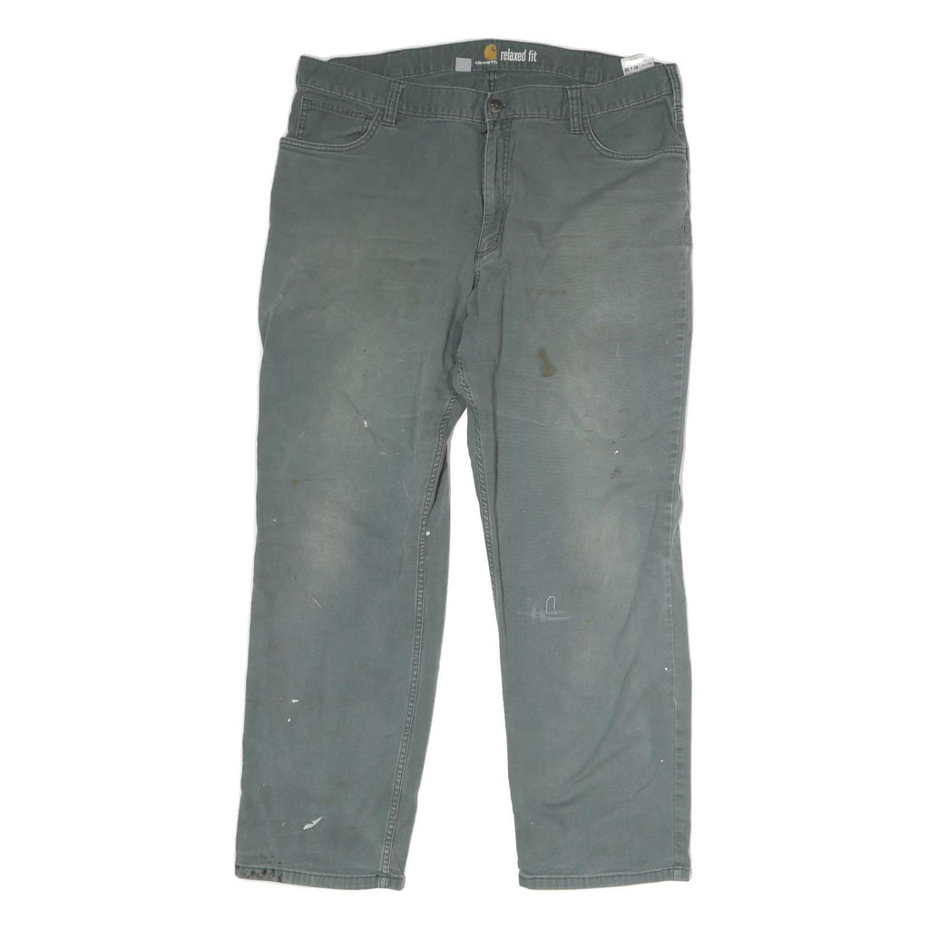 CARHARTT Mens Cotton Dark Grey Relaxed Fit Straight Leg Trousers W40 L32