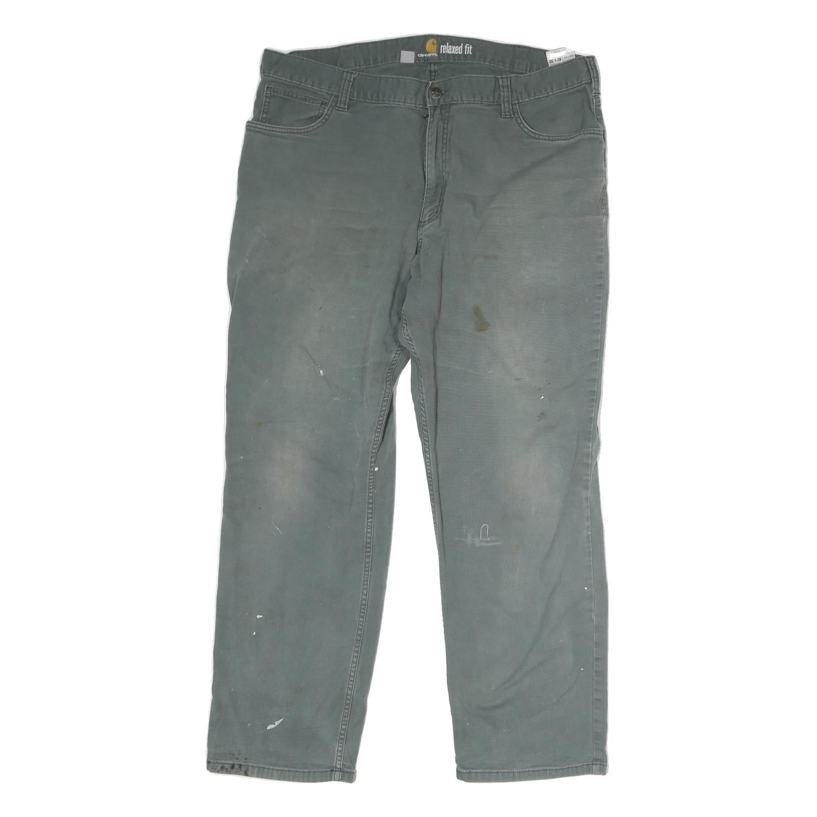 CARHARTT Mens Cotton Dark Grey Relaxed Fit Straight Leg Trousers W40 L32