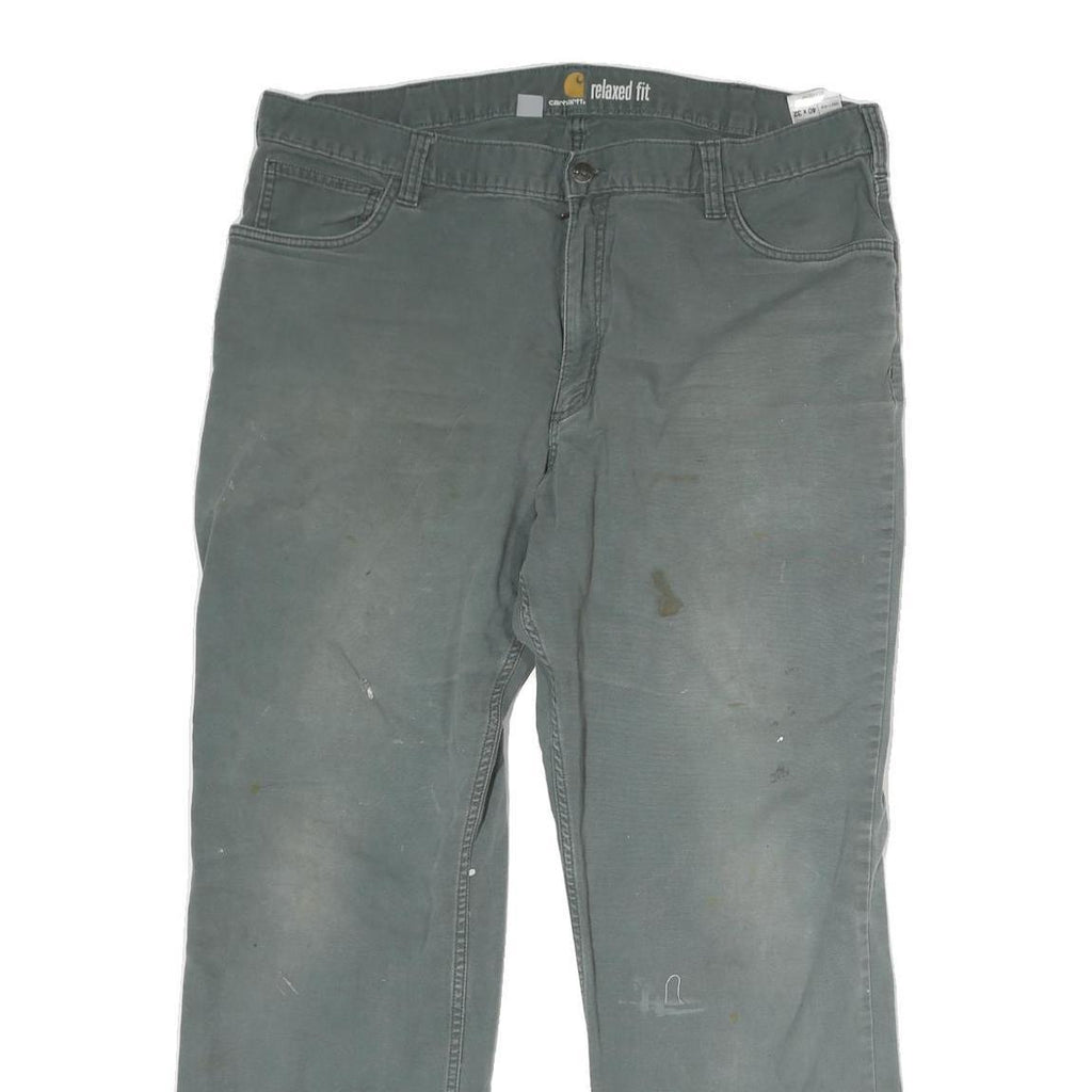 CARHARTT Mens Cotton Dark Grey Relaxed Fit Straight Leg Trousers W40 L32