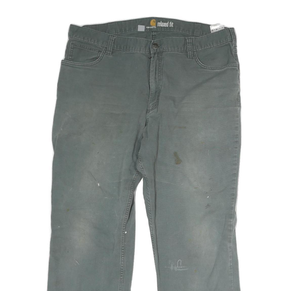 CARHARTT Mens Cotton Dark Grey Relaxed Fit Straight Leg Trousers W40 L32