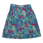 SAG HARBOR Womens Blue Floral Pleated Midi Rayon Skirt L Summer Casual