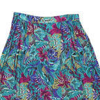 SAG HARBOR Womens Blue Floral Pleated Midi Rayon Skirt L Summer Casual