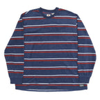 LEVI'S Mens Blue & Red Patterned Jumper Crew Neck Basic Knit L Comfortable