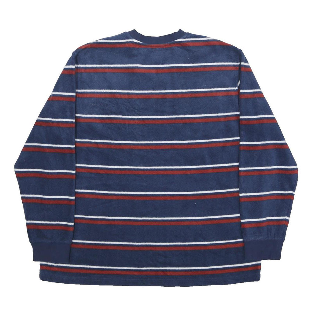 LEVI'S Mens Blue & Red Patterned Jumper Crew Neck Basic Knit L Comfortable