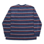 LEVI'S Mens Blue & Red Patterned Jumper Crew Neck Basic Knit L Comfortable