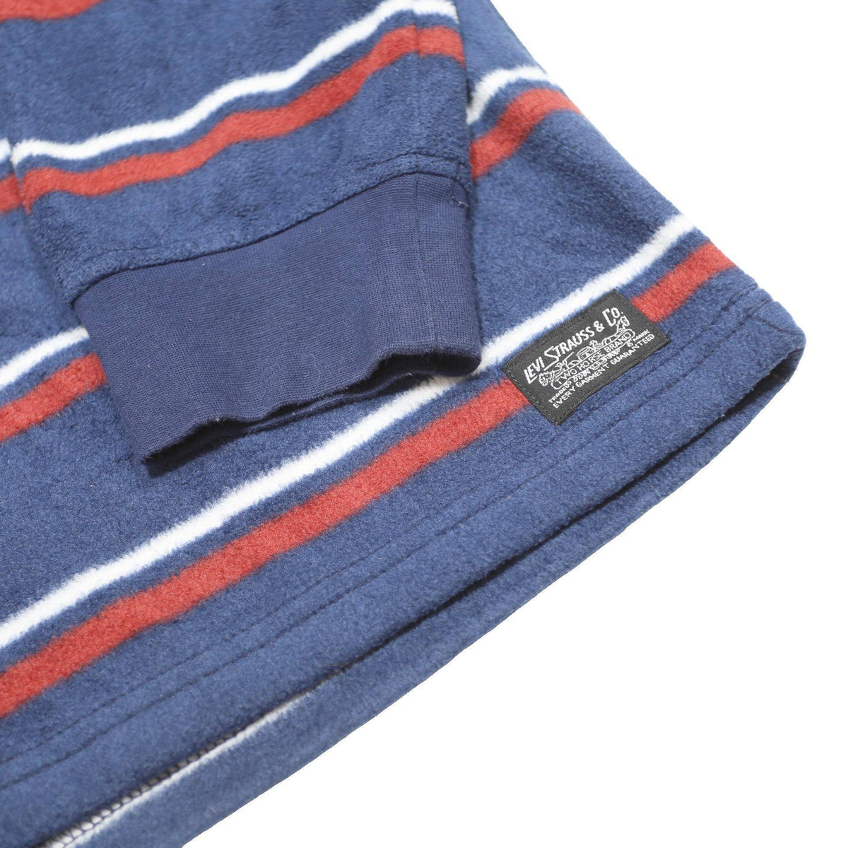LEVI'S Mens Blue & Red Patterned Jumper Crew Neck Basic Knit L Comfortable