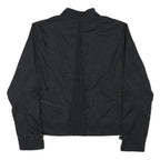 NIKE Girls Black Zip Up Sports Polyester Blend Jacket L Plain Lightweight