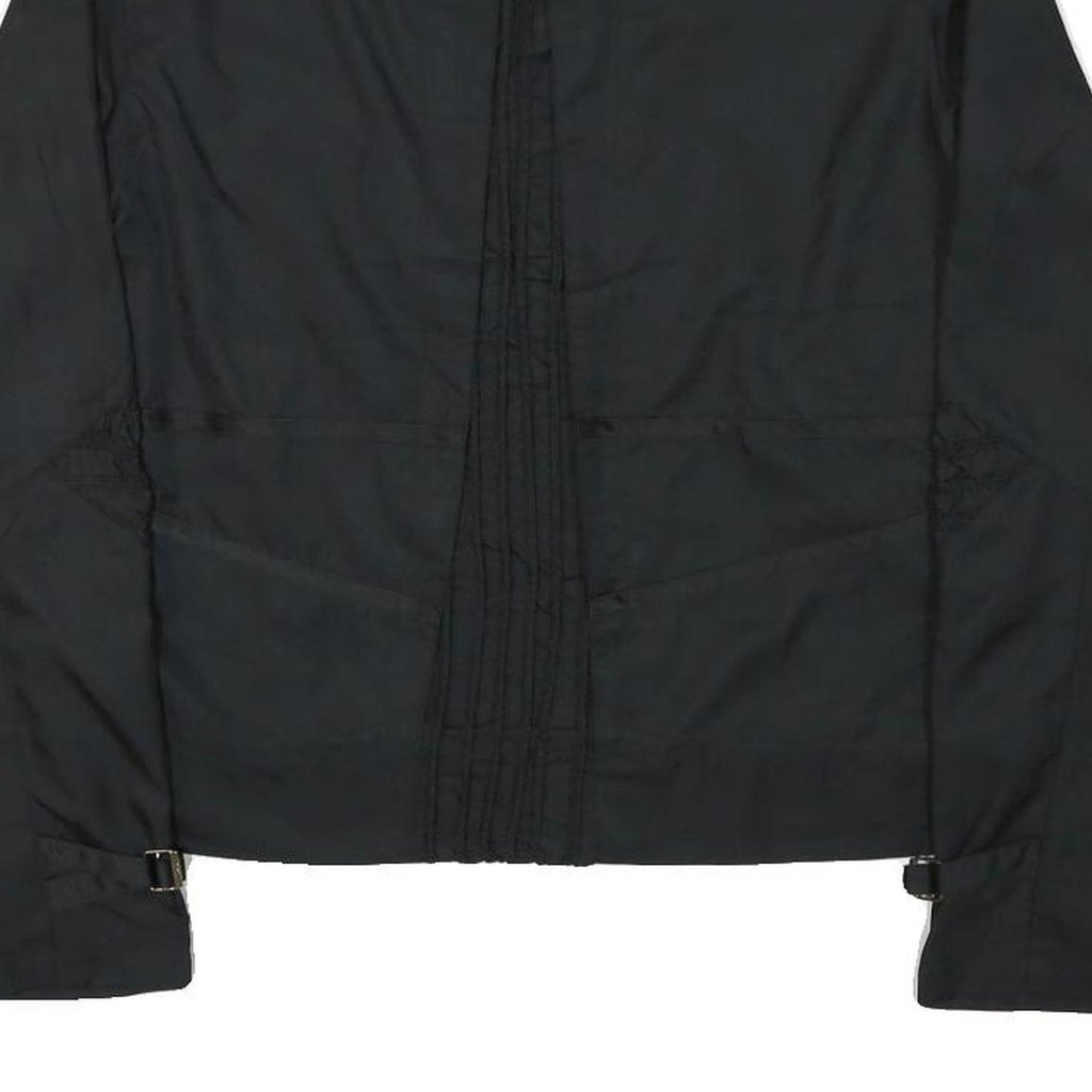 NIKE Girls Black Zip Up Sports Polyester Blend Jacket L Plain Lightweight