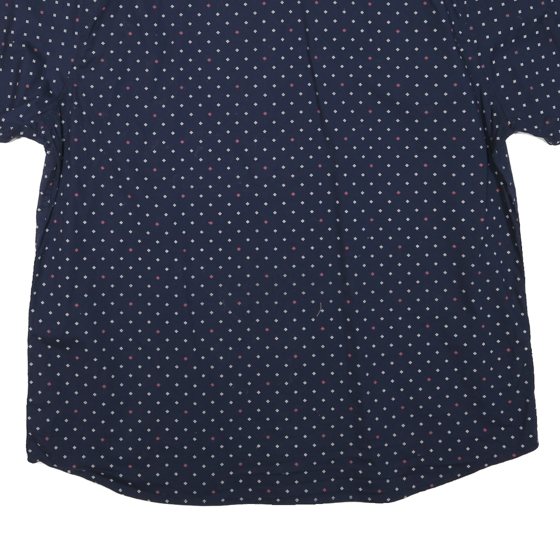 LEE Mens Navy Blue & Red Patterned Cotton Blend Shirt 2XL Short Sleeve Button